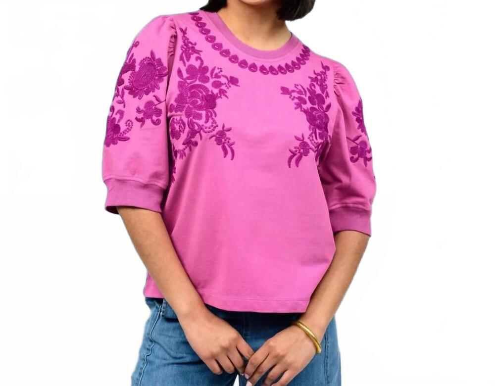 NEW IVY JANE wild orchid bloom top in magenta